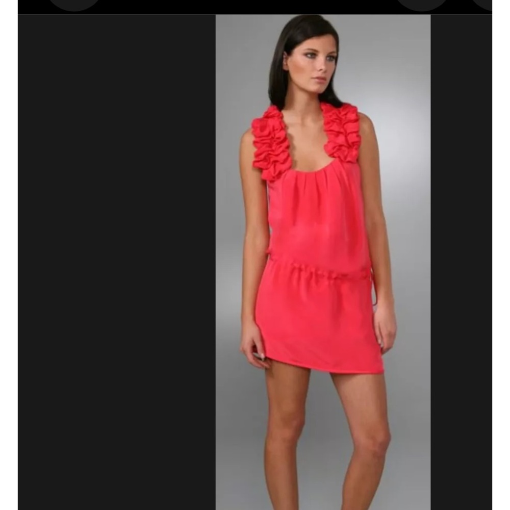 🌹THREAD SOCIAL Silk Ruffle Cocktail Dress Size 10